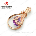 Natural Amethyst Diamond 14K Solid Gold Jewelry